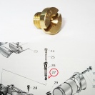 エアジェット(ソレックスφ40用)。ミクニソレックス40PHH型の2～4型用のメインジェット 図番27番に相当 番手は#5刻みで#140～#200 当社のジェットは番手=穴径です(TE27(2TG,2TGR) 72.03-74.04の車両に適合)  500円(税抜)/個